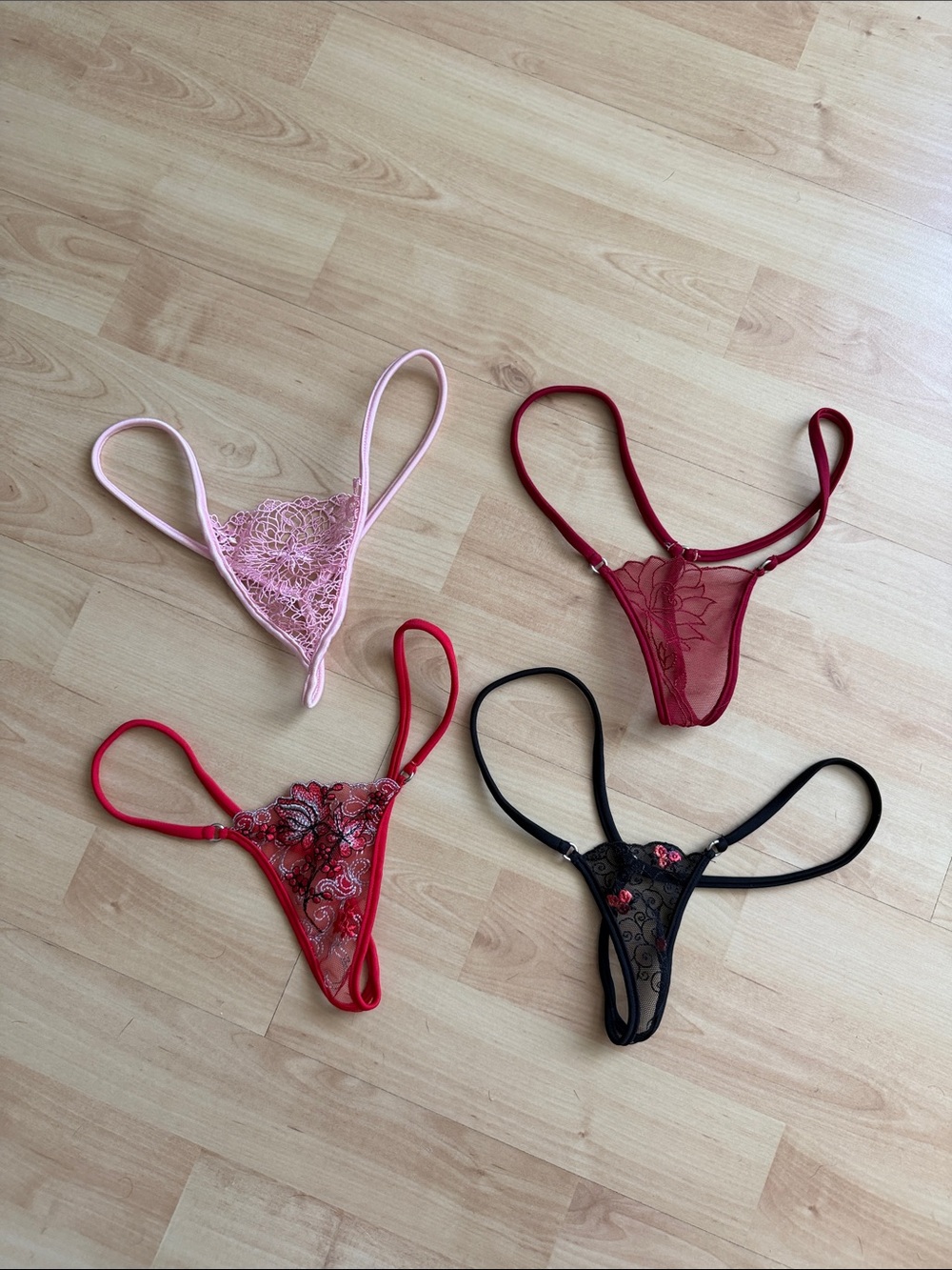 Wicked Weasel Micro Lace Thong Bikini Bottoms 4 Pcs Set